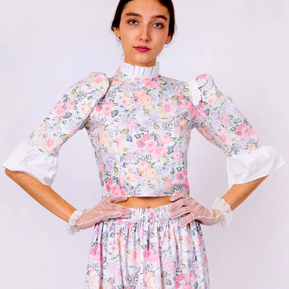 Batsheva Tops - Batsheva x Laura Ashley spring prairie blouse in quartet 8